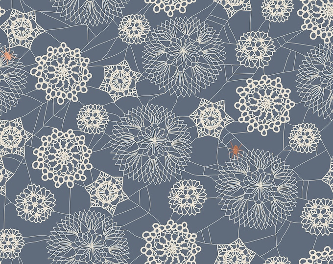 Spooky Darlings by Ruby Star Society -- Fat Quarter of  in Doily Spider Web in Ghostly (RS5076 16M)