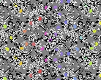 Fat Quarter Lemur Me Alone in Ink - Tula Pink's Linework for Free Spirit Fabrics