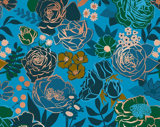 Rise Grow in Bright Blue RS0012 14M by Melody Miller - Ruby Star Society - Fat Quarter