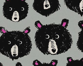 Teddy and the Bears by Ruby Star Society -- 25cm cut of Canvas Bears in Steel