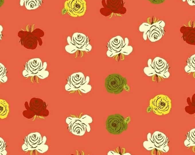 Heather Ross Far Far Away 2 for Windham Fabrics - Fat Quarter of Floral in Coral