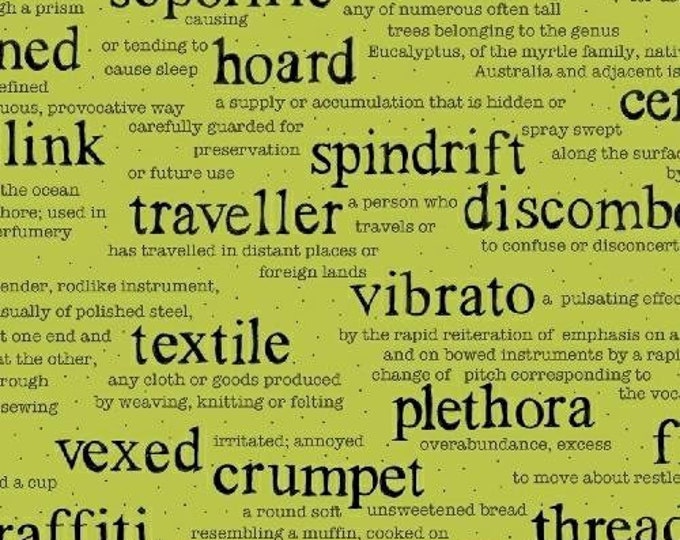 Wordplay by Sarah Fielke for Windham Fabrics - Vocabulary in Green - Fat Quarter
