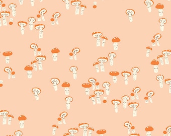 Far Far Away 3 by Heather Ross -- Fat quarter of Mushrooms in Pink