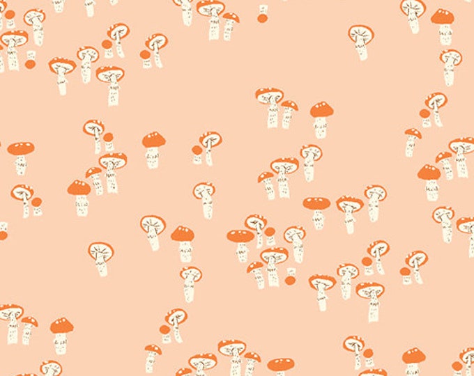 Far Far Away 3 by Heather Ross -- Fat quarter of Mushrooms in Pink
