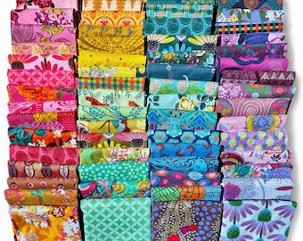 Fat 16th of various Anna Maria fabrics as shown in photo (64 in total) - Mixed Rainbow