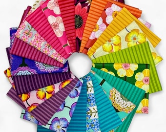 Moda V and Co Ombré Stripes with Anna Maria Parry Iconic - Fat Quarter Bundle of 22