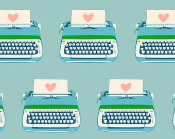 Best Day Ever -- (RS0104 15) Typewriters in Turquoise by Melody Miller for Ruby Star Society