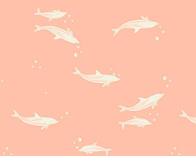Florida 2 by Ruby Star Society -- Fat Quarter of Dolphins in Peach (RS2059 12)