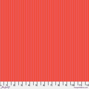 Fat Quarter  - Tula Pink&#39;s True Colors Fabric for Free Spirit Fabrics -- Tiny Stripes in Wildfire