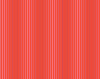 Fat Quarter  - Tula Pink's True Colors Fabric for Free Spirit Fabrics -- Tiny Stripes in Wildfire