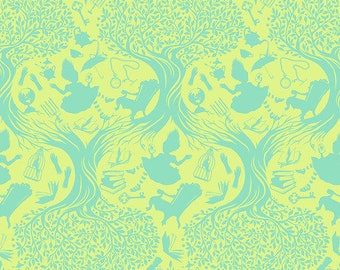 Fat Quarter Down the Rabbit Hole in Bewilder - Tula Pink's Curiouser and Curiouser for Free Spirit Fabrics