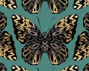 Tiger Fly Canvas by Sarah Watts for Ruby Star Society -- 25cm cut of Tiger Fly in Teal