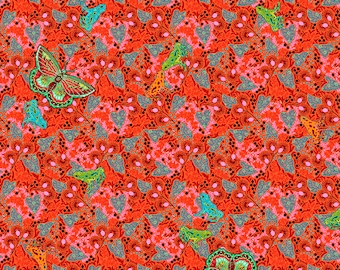 Tropicalism by Odile Bailloeul for Free Spirit Fabrics - Fat quarter of Tabasco in Rouge