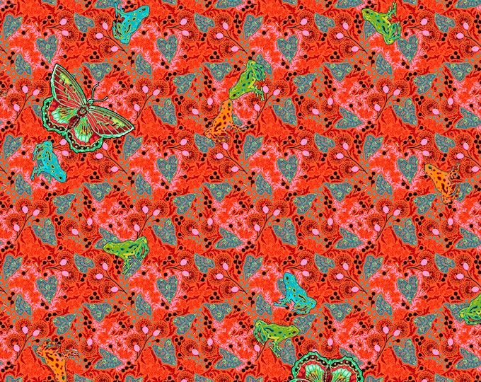 Tropicalism by Odile Bailloeul for Free Spirit Fabrics - Fat quarter of Tabasco in Rouge