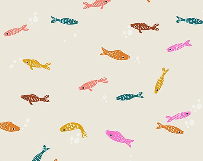 Koi Pond by Ruby Star Society -- Fat Quarter of Fishes in Shell (RS3036 11)