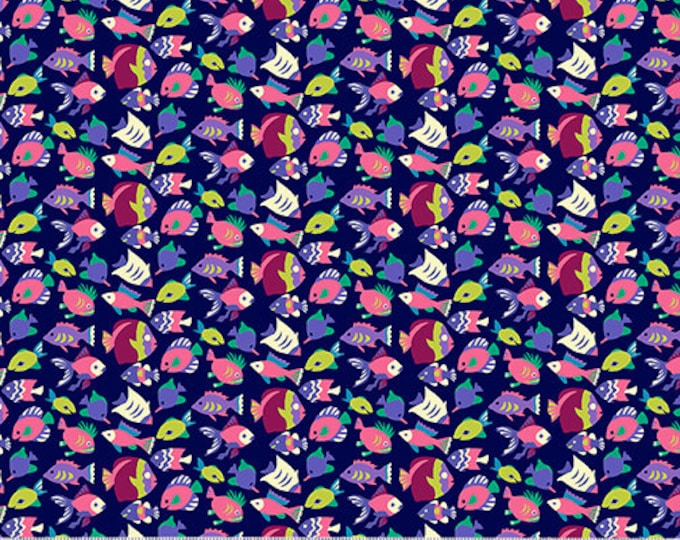 Atlantis by Sally Kelly for Windham Fabrics - Fat Quarter of 53342-9 Shoal in Midnight