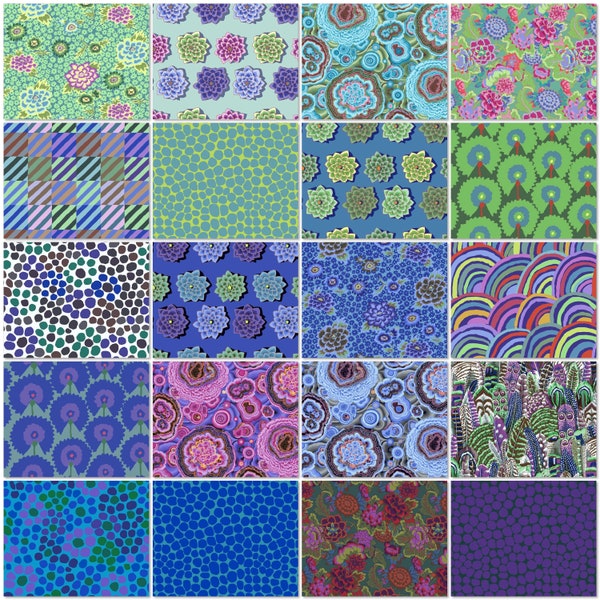 February 2022 Kaffe Fassett Collective - Fat quarter bundle of Neptune