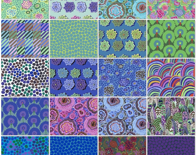 February 2022 Kaffe Fassett Collective - Fat quarter bundle of Neptune