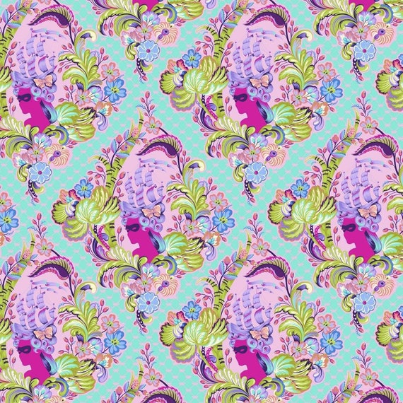 Parisville Deja Vu Cameo Sorbet - Tula Pink - PER QUARTER METRE Parisville Deja Vu Cameo Sorbet - Tula Pink - PER QUARTER METRE