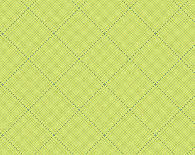 Fabrics From the Attic by Guicy Guice for Andover Fabrics - Fat Quarter of Gridlock in Celery