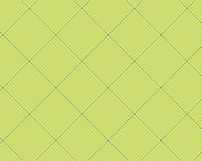 Fabrics From the Attic by Guicy Guice for Andover Fabrics - Fat Quarter of Gridlock in Celery