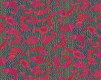 Kaffe Fassett Collective August 2021 -- Fat Quarter of Brandon Mably Koi Polloi in Green