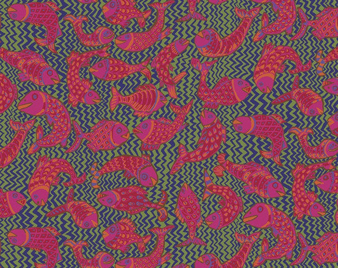 Kaffe Fassett Collective August 2021 -- Fat Quarter of Brandon Mably Koi Polloi in Green