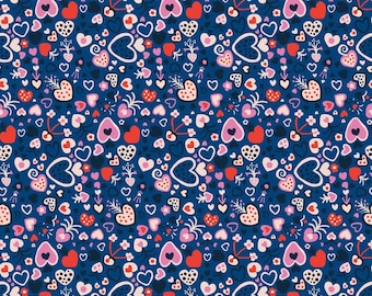 Homeward by Monkia Forsberg for Anna Maria Horner Conservatory with Free Spirit Fabrics - Fat Quarter Floating Love in Prussian
