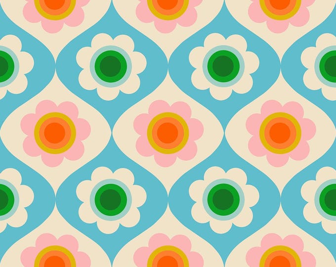 Trinketry-- (RS0114 18) Trinketry Floral in Turquoise by Melody Miller
