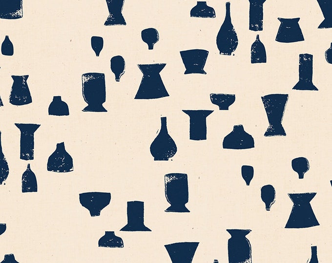Vessel Pottery in Navy (RS4042 12) by Alexia Marcelle Abegg for Ruby Star Society -- Fat Quarter