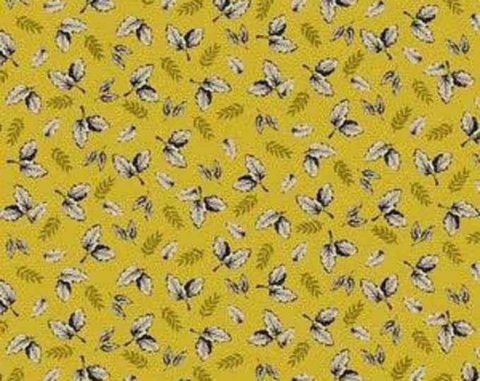 Botanica by Makower for Andover Fabrics - Leaf in Yellow  - Fat Quarter