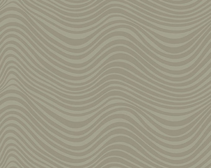 Stealth by Libs Elliot for Andover Fabrics -  Fat Quarter of Waves in Khaki