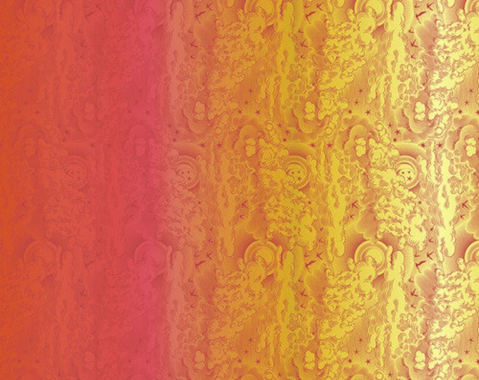 Fat Quarter Little Fluffy Clouds in Mango  - Tula Pink's Daydreamer for Free Spirit Fabrics
