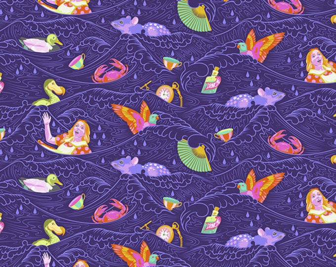 Fat Quarter Seas of Tears in Daydream - Tula Pink's Curiouser and Curiouser for Free Spirit Fabrics