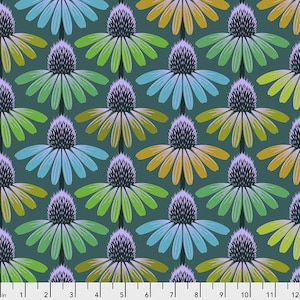 Love Always by Anna Maria Horner Fabrics for Free Spirit Fabrics - Fat quarter of Echinacea Glow in Algae