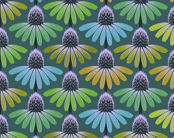 Love Always by Anna Maria Horner Fabrics for Free Spirit Fabrics - Fat quarter of Echinacea Glow in Algae