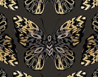 Tiger Fly Canvas by Sarah Watts for Ruby Star Society -- 25cm cut of Tiger Fly in Noir