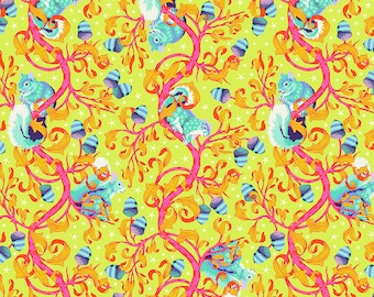 Fat Quarter  - Tula Pink's Tiny Beasts Fabric for Free Spirit Fabrics -- Oh Nuts in Glow