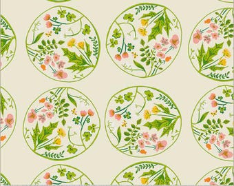 Heather Ross Studio Edit -- 40928D-5  Floral Wreaths in Cream