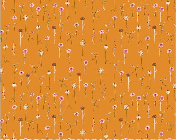 Heather Ross Studio Edit --  52757D-12 Wild Flowers in Orange