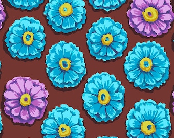 Kaffe Fassett 85 & Fabulous -- Fat Quarter of Zinnia in Aqua
