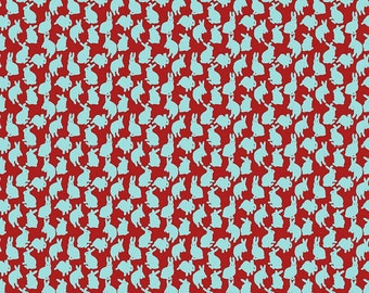 Woodland Walk by Nathalie Lete for Anna Maria Horner Conservatory - Fat Quarter of Mini Rabbits in Apple