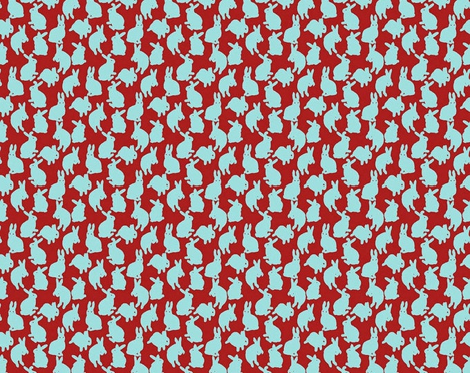 Woodland Walk by Nathalie Lete for Anna Maria Horner Conservatory - Fat Quarter of Mini Rabbits in Apple