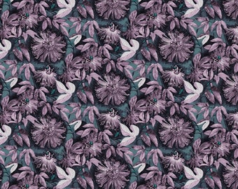 Passion Flower by Anna Horner for Free Spirit Fabrics - Passiflora in Heather