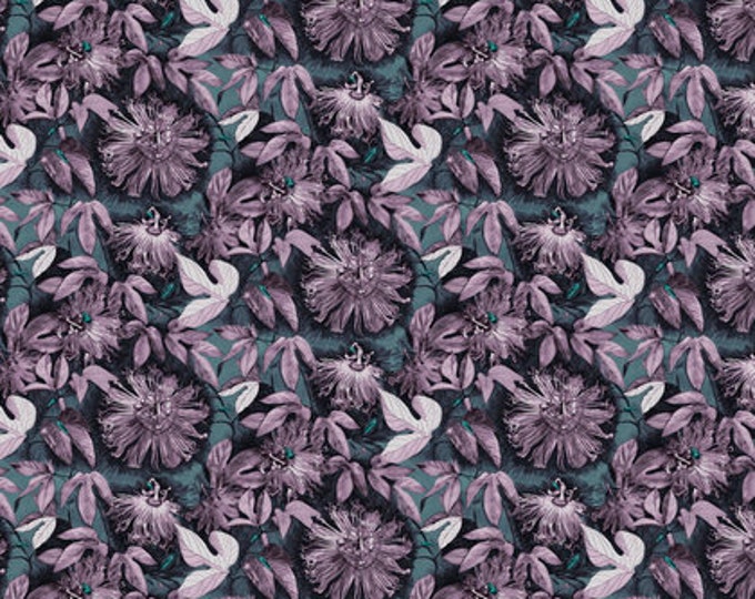 Passion Flower by Anna Horner for Free Spirit Fabrics - Passiflora in Heather
