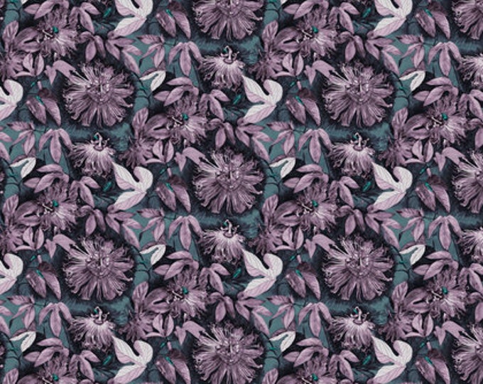 Passion Flower by Anna Horner for Free Spirit Fabrics - Passiflora in Heather