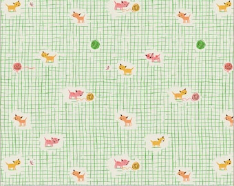 Heather Ross Studio Edit -- 40929D-2 Kitten Plaid in Green