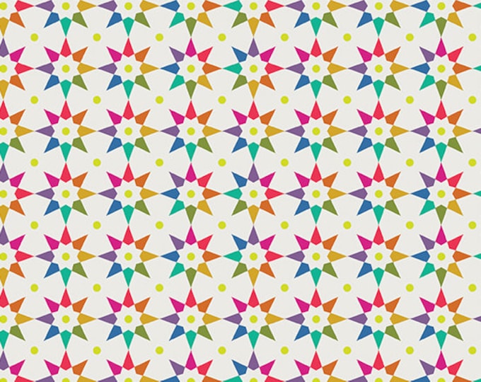 Art Theory by Alison Glass -- Fat quarter of Rainbow Star in Day