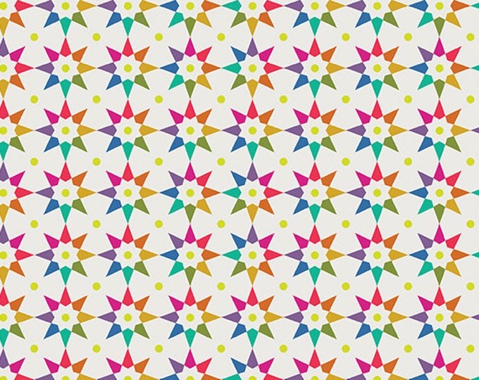 Art Theory by Alison Glass -- Fat quarter of Rainbow Star in Day