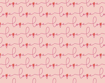 Open Heart by Maureen Cracknell for Art Gallery Studio-  Fat Quarter of Written Love Loud